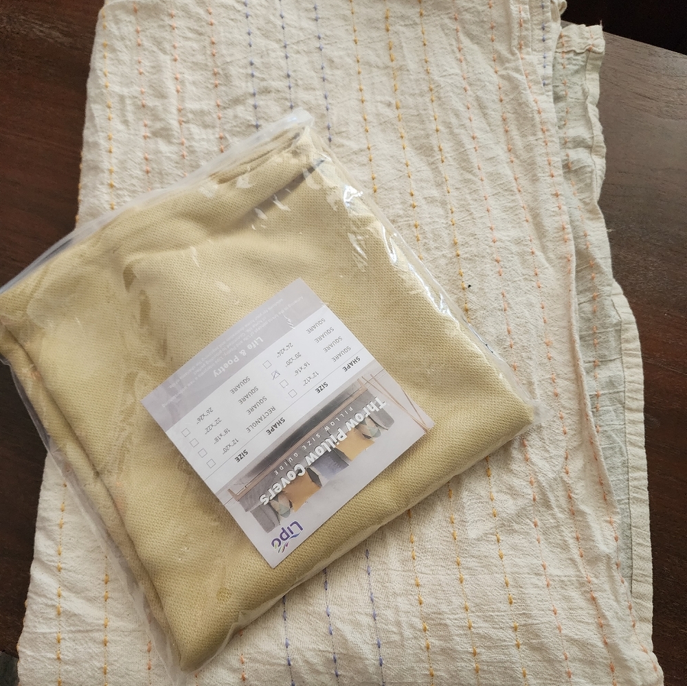 Discontinued UO Curtain Urban Outfitters Kantha Stitch Window Panel Pillow Cases